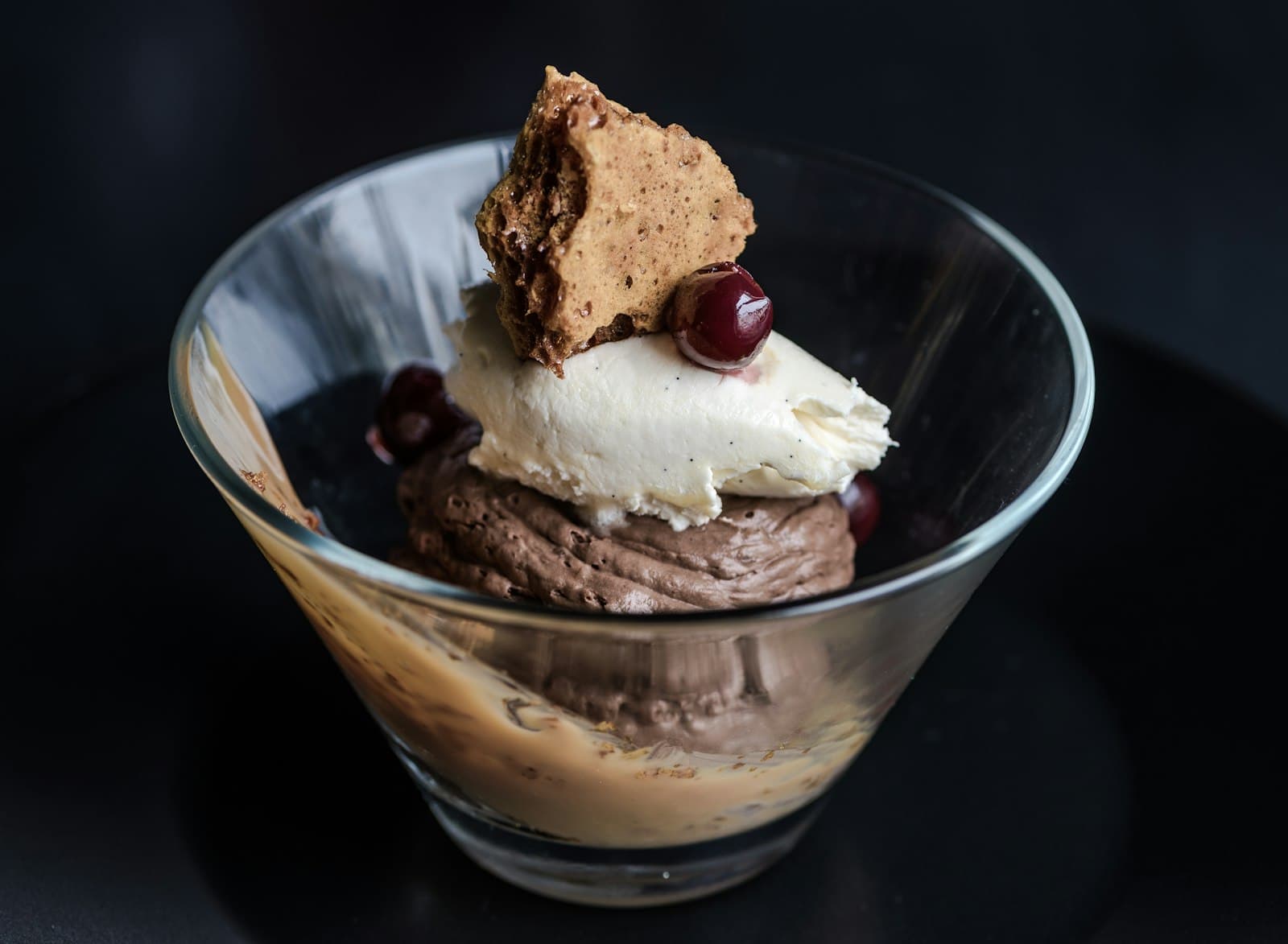 A scoop of ice cream ready for a shot of hot espresso